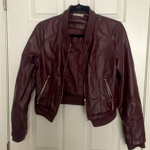 Cropped Charlotte Russe Faux Leather Jacket